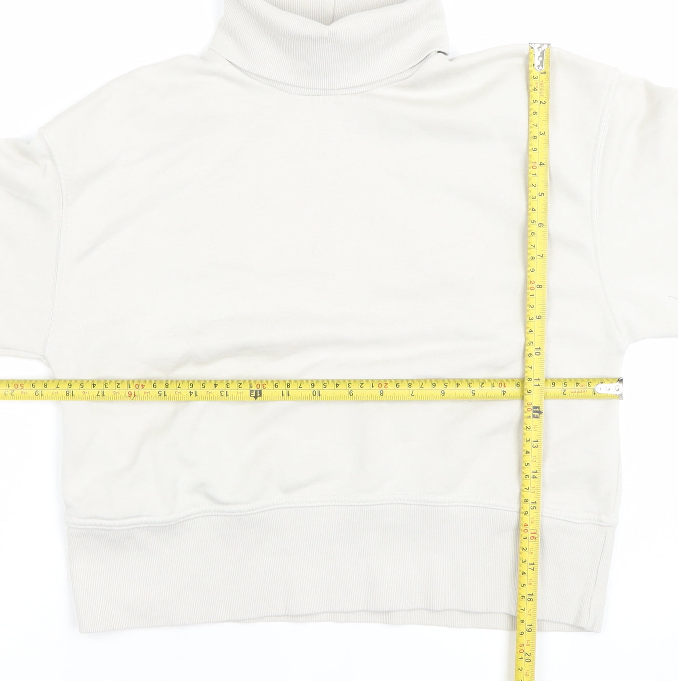 Zara Women Beige High Neck Pullover Sweatshirt Size S