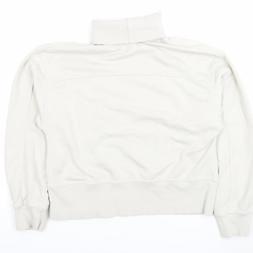 Zara Women Beige High Neck Pullover Sweatshirt Size S