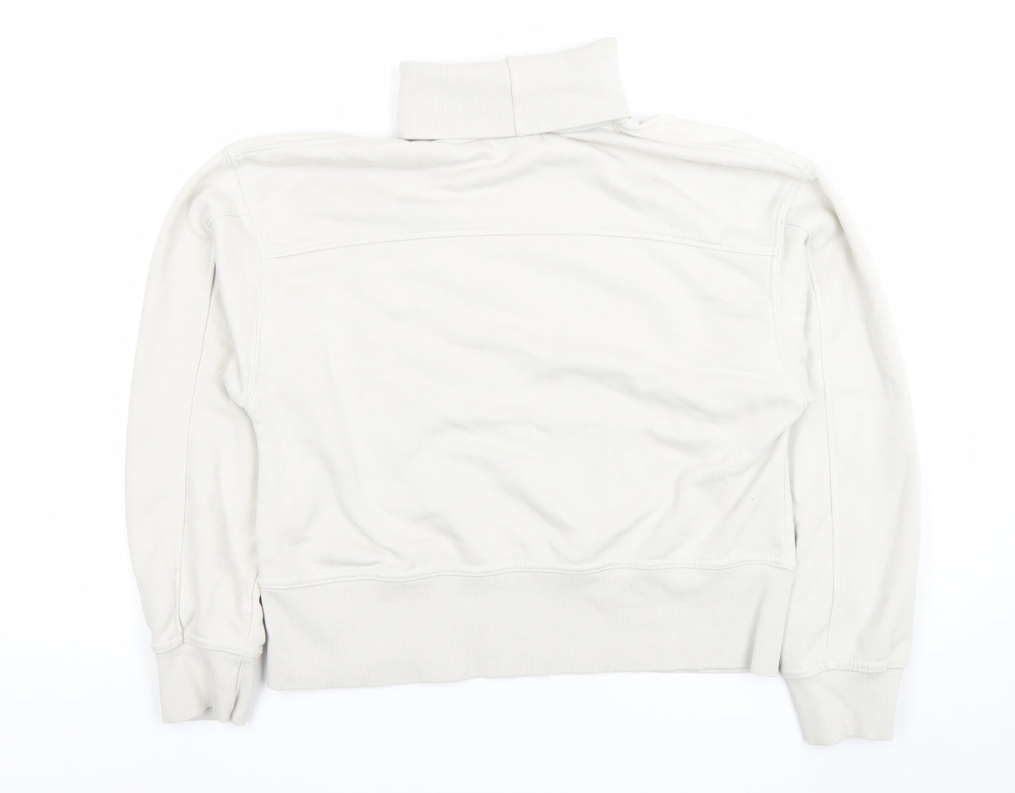 Zara Women Beige High Neck Pullover Sweatshirt Size S