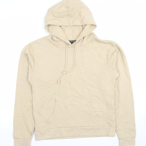 Topshop Women Beige Pullover Hoodie UK 6 Cotton Blend Casual