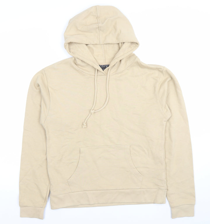 Topshop Women Beige Pullover Hoodie UK 6 Cotton Blend Casual