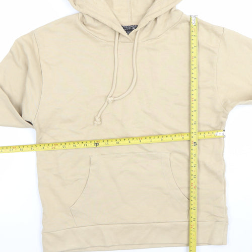 Topshop Women Beige Pullover Hoodie UK 6 Cotton Blend Casual