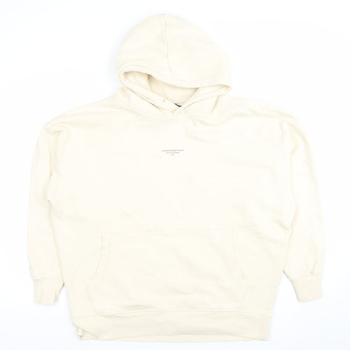 Good For Nothing Women Ivory XL Pullover Hoodie Fleece Sweatshirt
