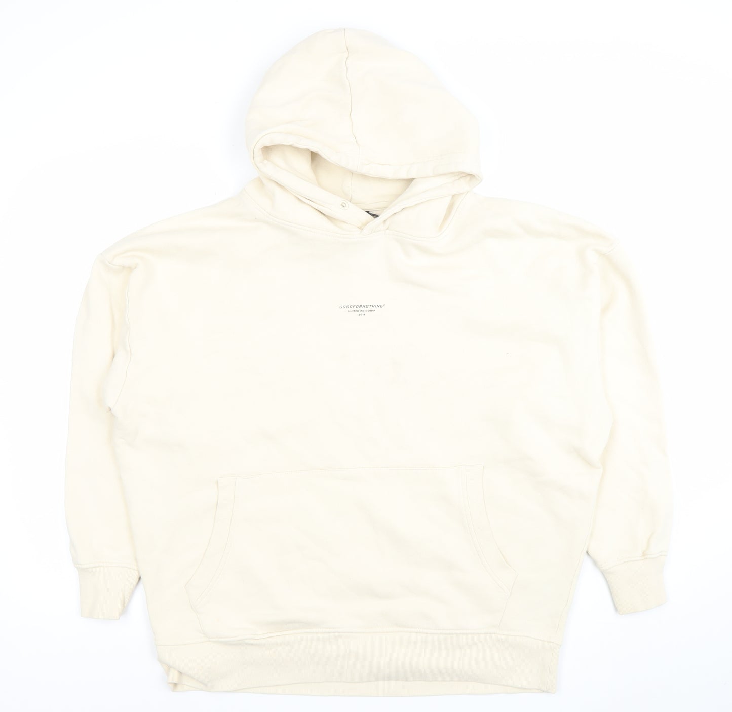 Good For Nothing Women Ivory XL Pullover Hoodie Fleece Sweatshirt
