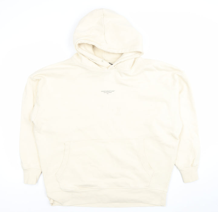 Good For Nothing Women Ivory XL Pullover Hoodie Fleece Sweatshirt