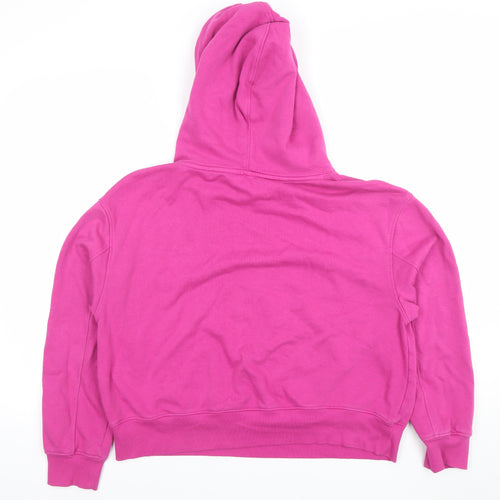 Marks and Spencer Women Bright Pink Cotton Blend Pullover Hoodie Size 10