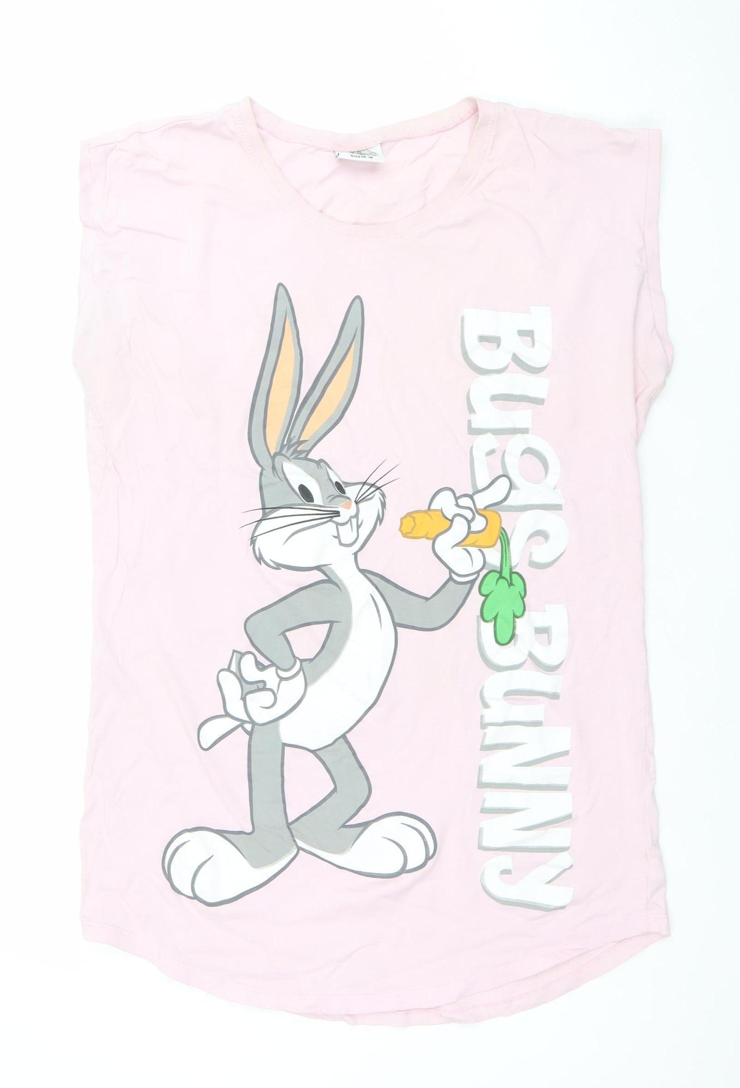 Looney Tunes Womens Pink Bugs Bunny Nightshirt Size 14-16
