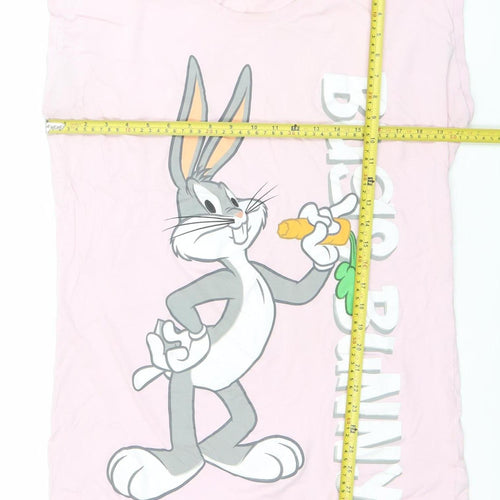 Looney Tunes Womens Pink Bugs Bunny Nightshirt Size 14-16
