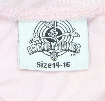 Looney Tunes Womens Pink Bugs Bunny Nightshirt Size 14-16
