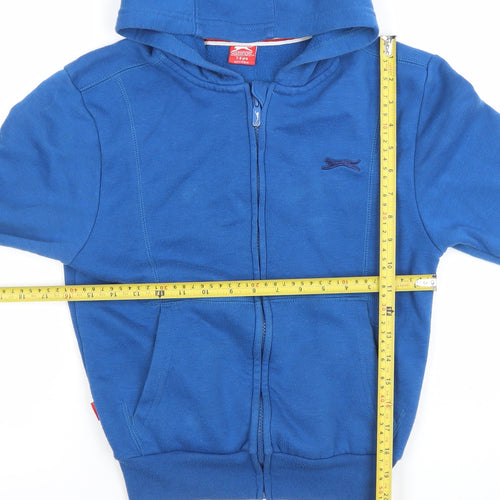 Slazenger Boys Blue Full Zip Hoodie 7-8 Years Polyester Cotton Blend