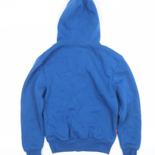 Slazenger Boys Blue Full Zip Hoodie 7-8 Years Polyester Cotton Blend