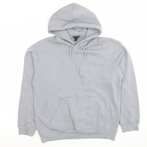 H&M Men's Grey Relaxed Fit Pullover Hoodie Size S