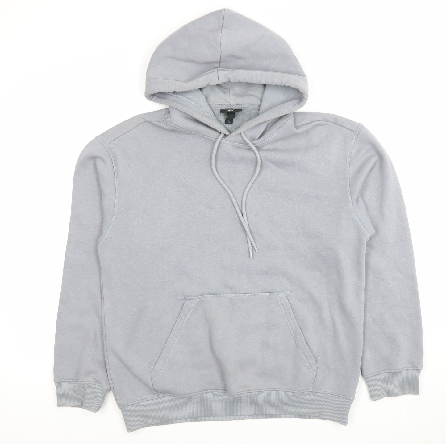 H&M Men's Grey Relaxed Fit Pullover Hoodie Size S