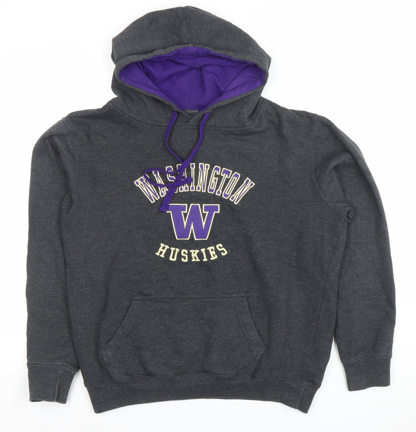 Stadium Athletics Men's Grey Pullover Hoodie Medium Washington Huskies