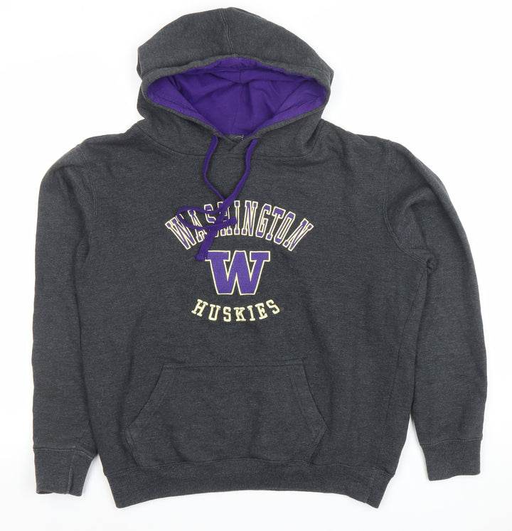 Stadium Athletics Men's Grey Pullover Hoodie Medium Washington Huskies
