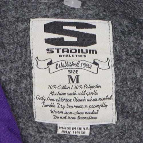 Stadium Athletics Men's Grey Pullover Hoodie Medium Washington Huskies