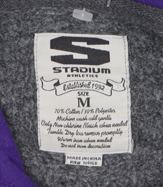Stadium Athletics Men's Grey Pullover Hoodie Medium Washington Huskies