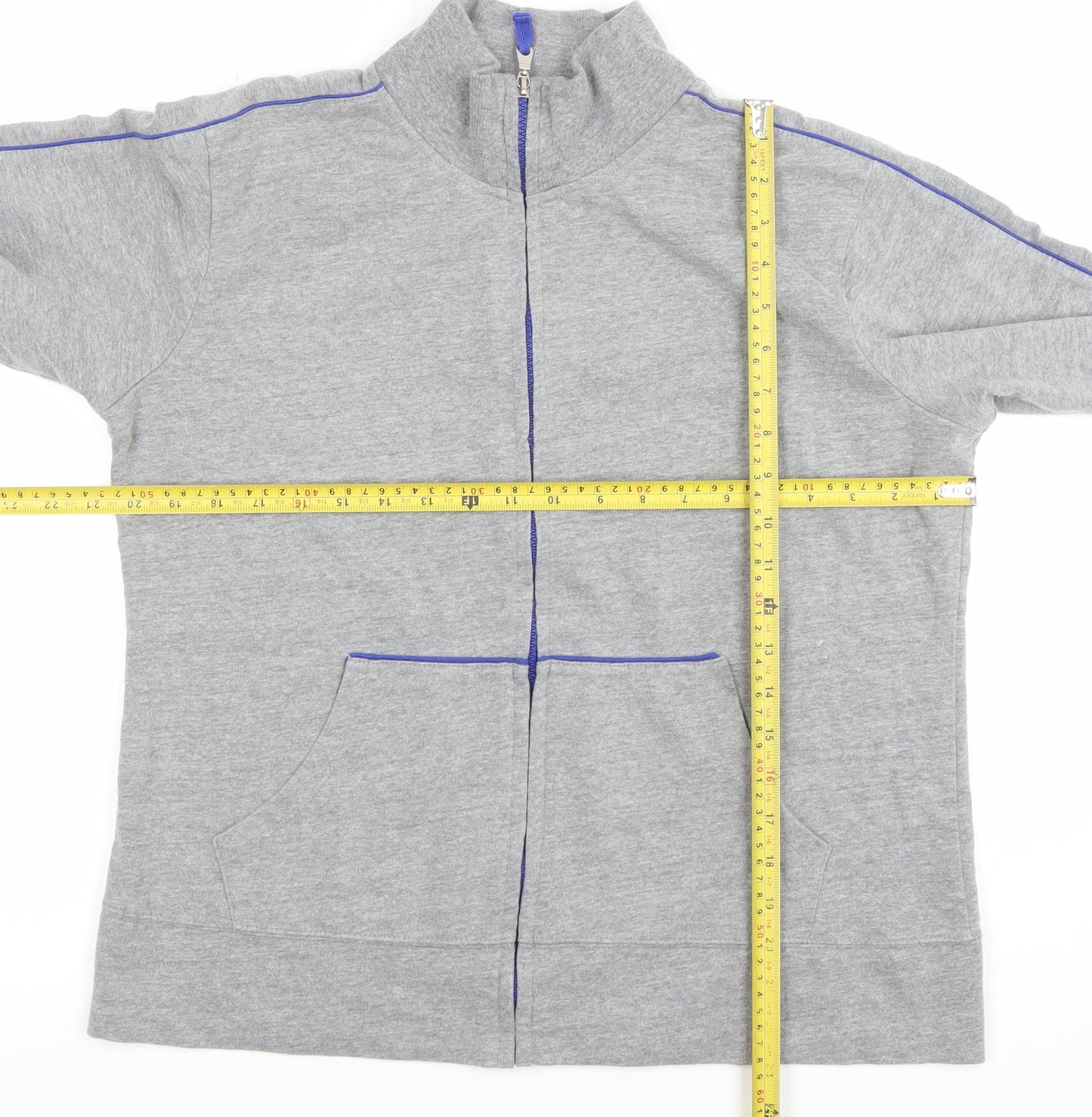 Tranquillo Woman Grey Full Zip Hoodie Size 18 Cotton Blend Casual