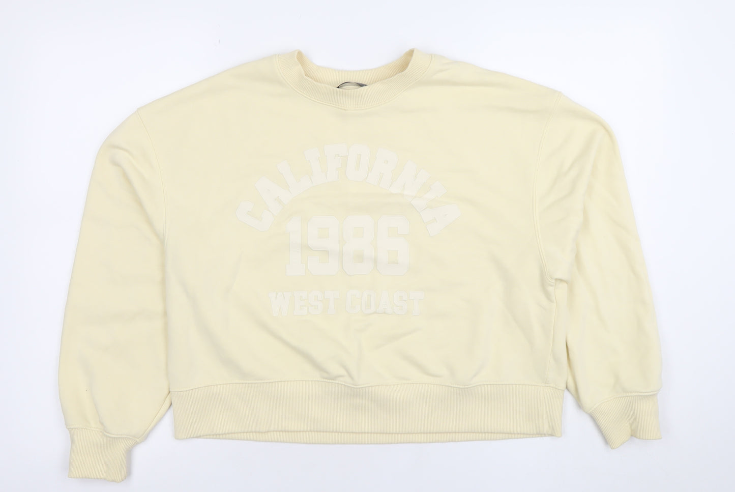 Dunnes Women Beige California 1986 Crew Neck Sweatshirt Size S