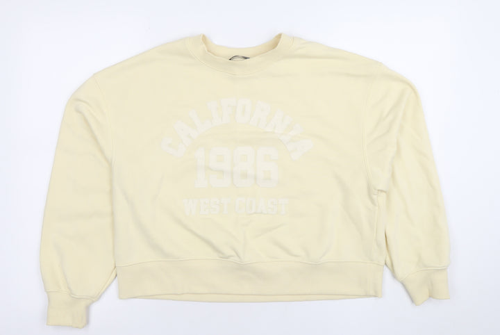 Dunnes Women Beige California 1986 Crew Neck Sweatshirt Size S
