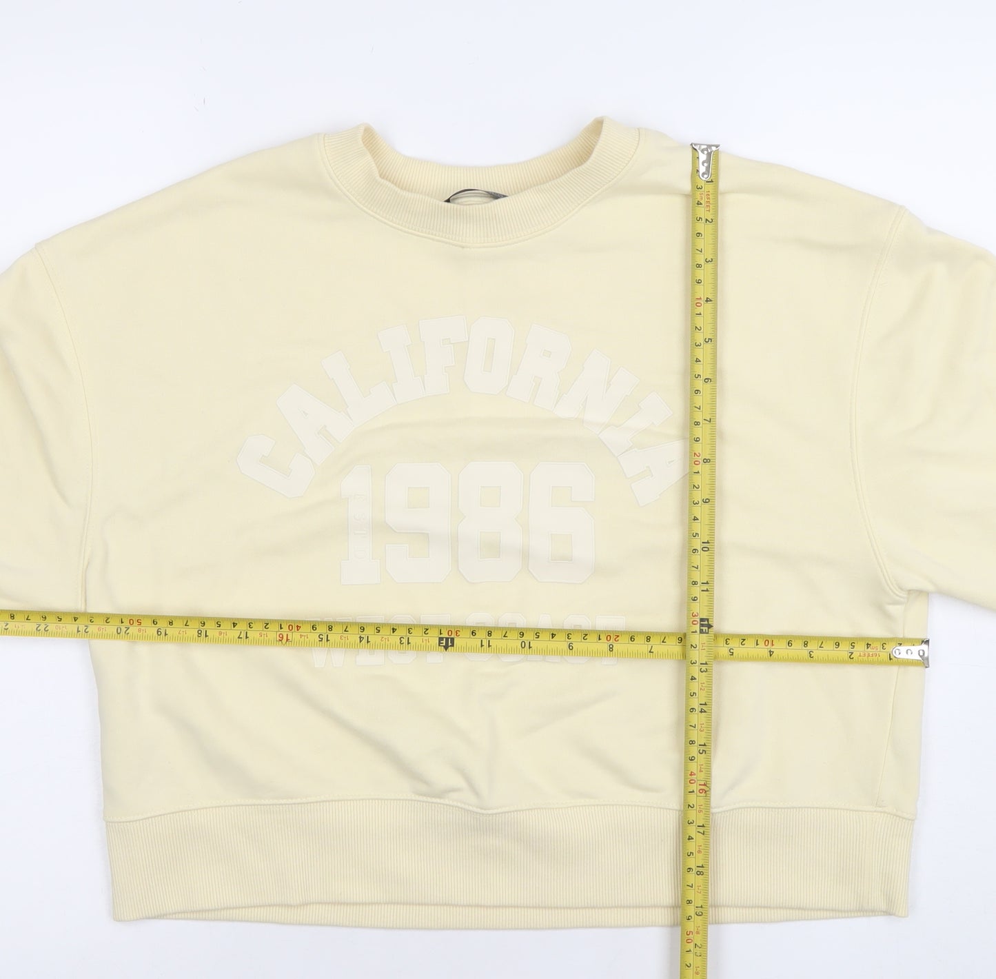 Dunnes Women Beige California 1986 Crew Neck Sweatshirt Size S