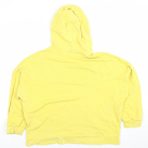 Pull&Bear Womens Yellow Cotton Pullover Hoodie Size 12 M