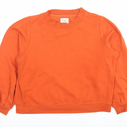 Next Women's Orange Crew Neck Long Sleeve Sweatshirt UK 8