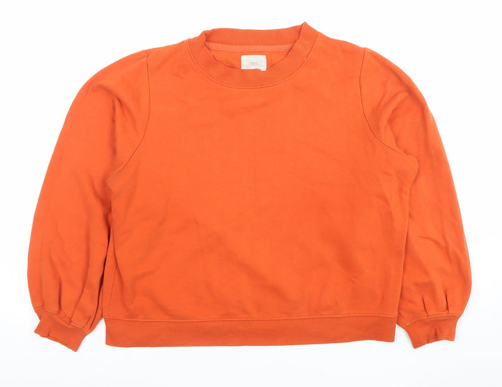 Next Women's Orange Crew Neck Long Sleeve Sweatshirt UK 8