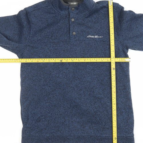 Eddie Bauer Men's Blue Fleece Henley Sweatshirt Size M
