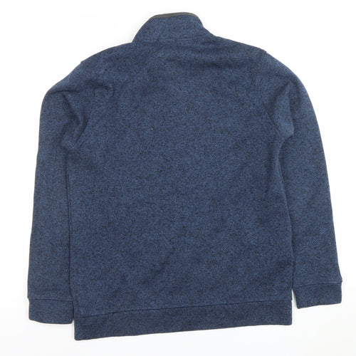 Eddie Bauer Men's Blue Fleece Henley Sweatshirt Size M