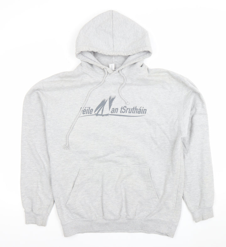 Just Hoods Men's Grey Nautical Graphic Pullover Hoodie L