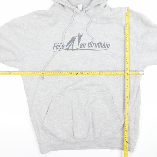 Just Hoods Men's Grey Nautical Graphic Pullover Hoodie L
