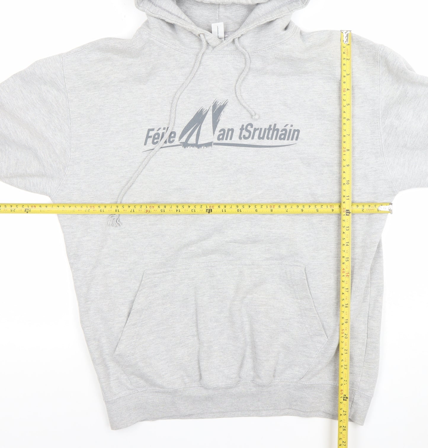 Just Hoods Men's Grey Nautical Graphic Pullover Hoodie L
