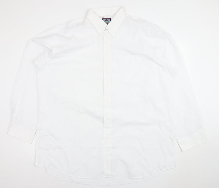 Roundtree & Yorke Men's White 46 Regular Fit Long Sleeve Dress Shirt