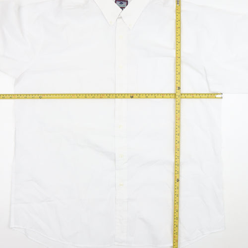 Roundtree & Yorke Men's White 46 Regular Fit Long Sleeve Dress Shirt