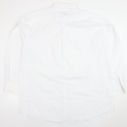 Roundtree & Yorke Men's White 46 Regular Fit Long Sleeve Dress Shirt