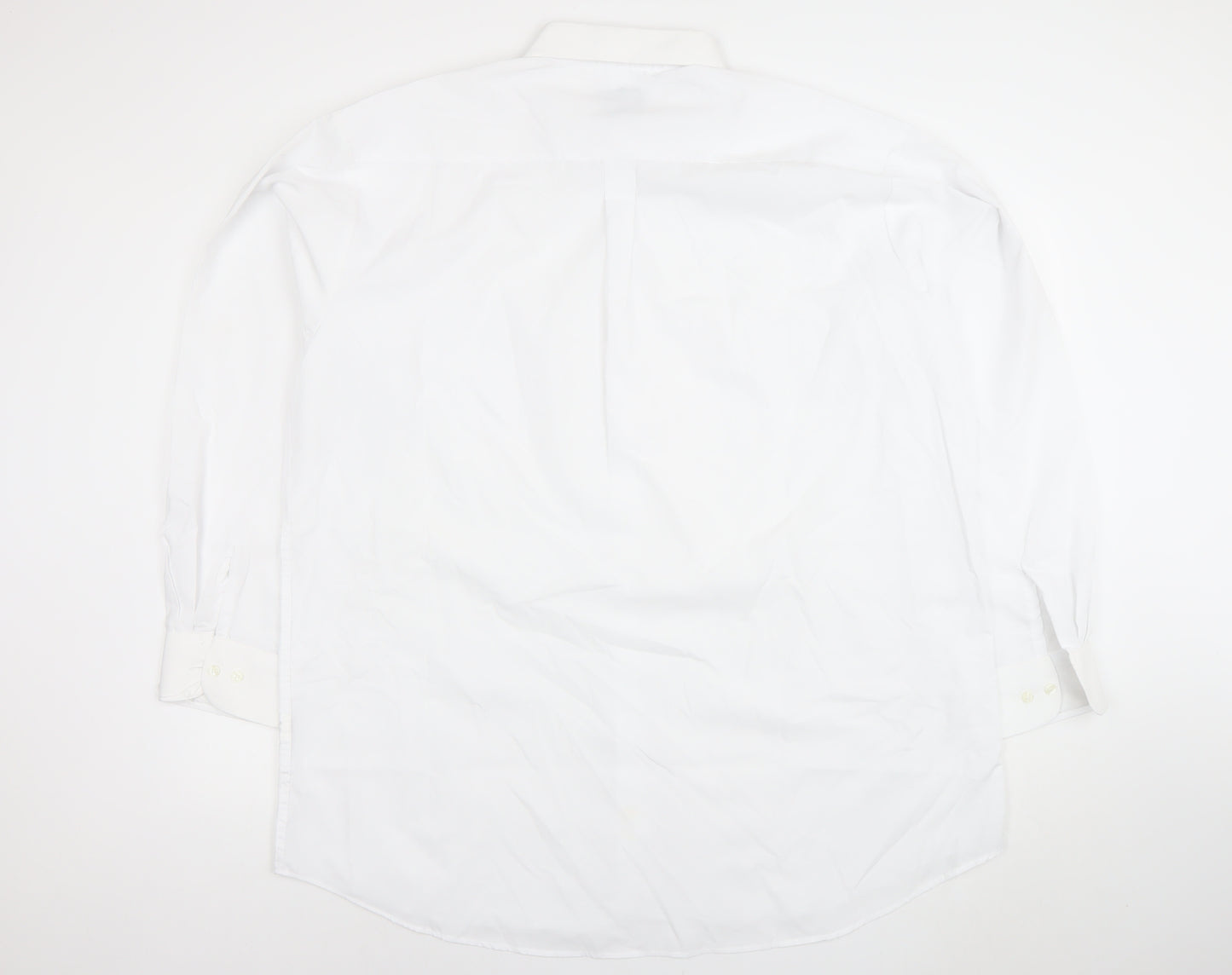 Roundtree & Yorke Men's White 46 Regular Fit Long Sleeve Dress Shirt