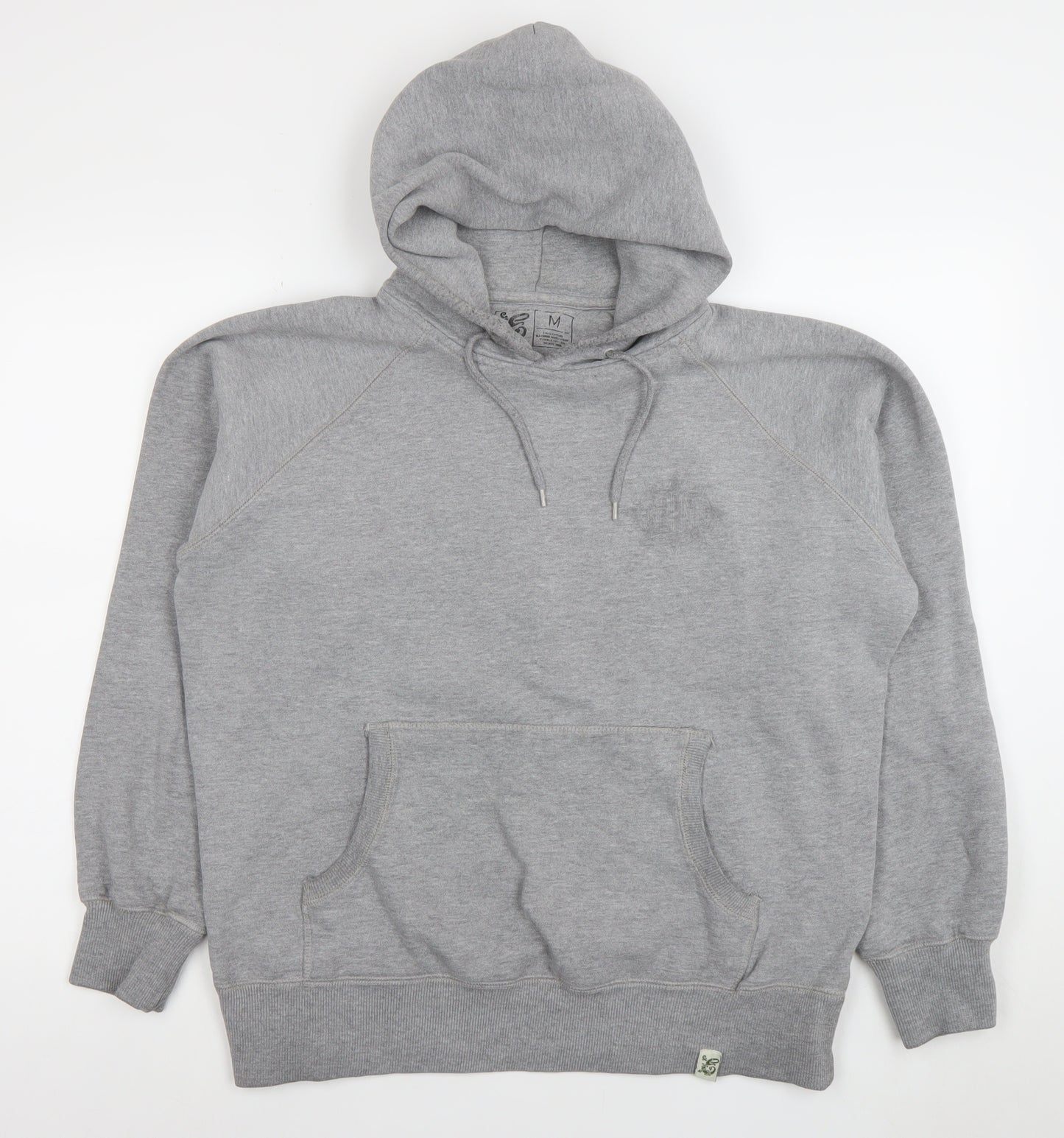 Men’s Grey Pullover Hoodie M Regular Fit Cotton Blend Graphic Print