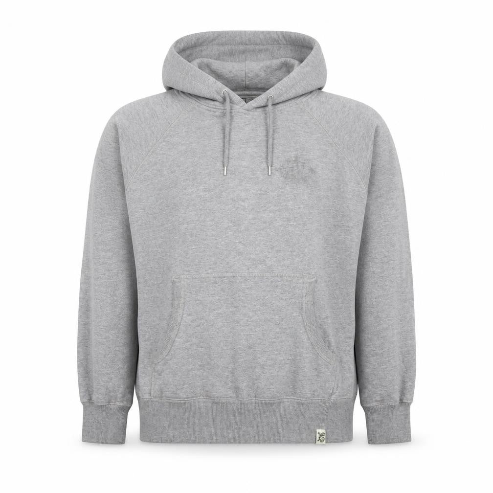 Front view of Men’s Grey Pullover Hoodie M Regular Fit Cotton Blend Graphic Print