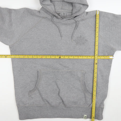 Men’s Grey Pullover Hoodie M Regular Fit Cotton Blend Graphic Print