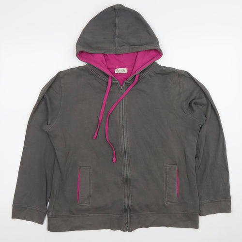 Boysen’s Women Grey Full Zip Hoodie Size 18L Cotton Blend