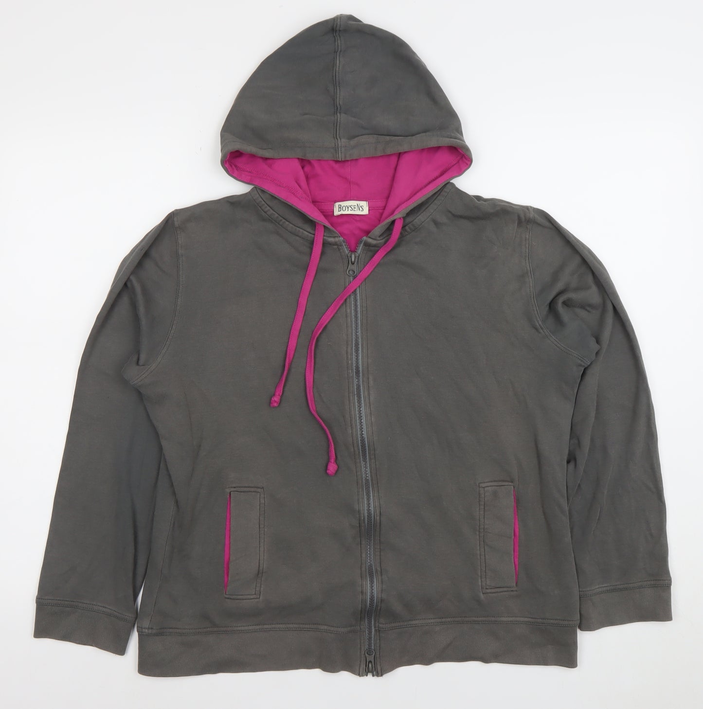 Boysen’s Women Grey Full Zip Hoodie Size 18L Cotton Blend