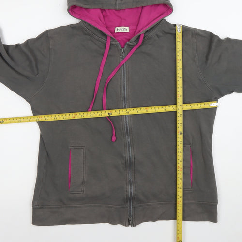 Boysen’s Women Grey Full Zip Hoodie Size 18L Cotton Blend