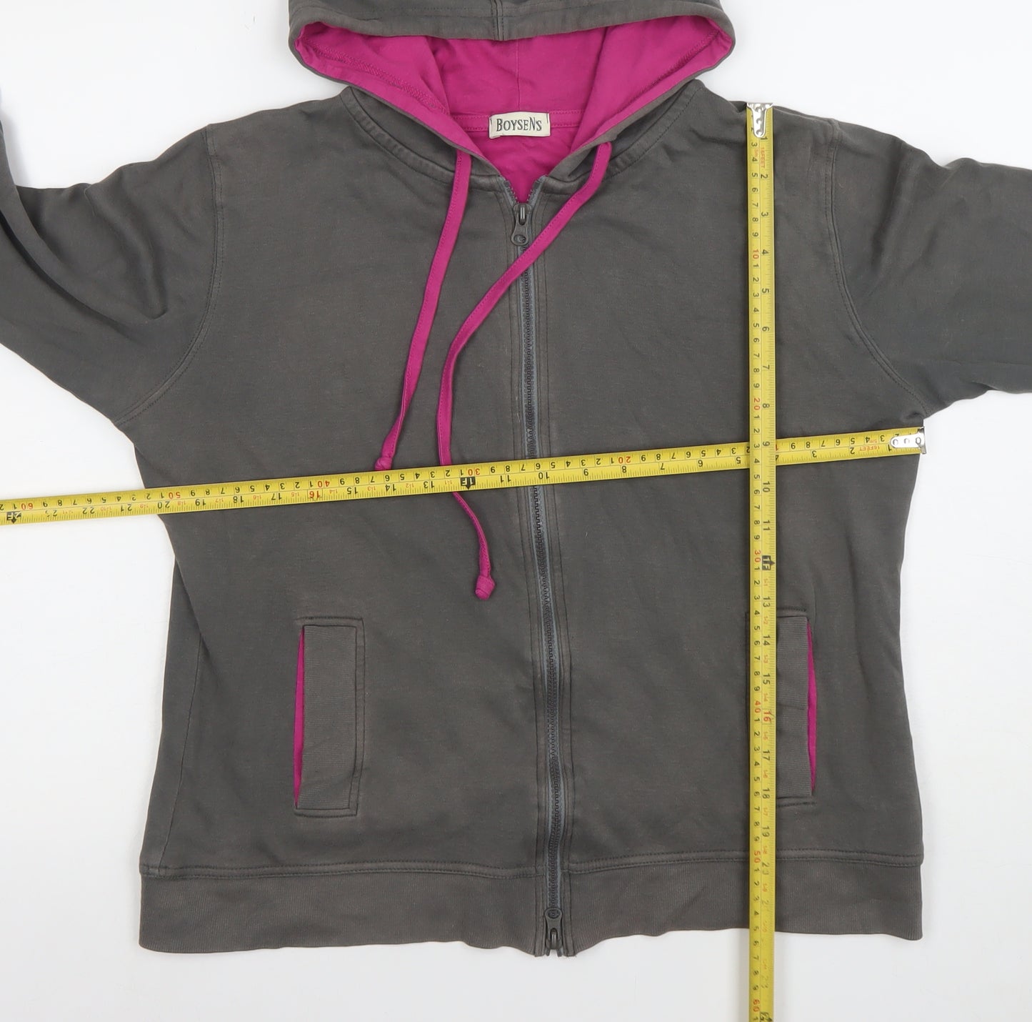 Boysen’s Women Grey Full Zip Hoodie Size 18L Cotton Blend