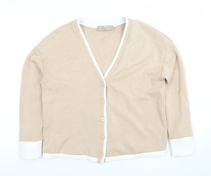 Paul Costelloe Living Women's Beige V-Neck Cardigan S