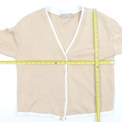 Paul Costelloe Living Women's Beige V-Neck Cardigan S