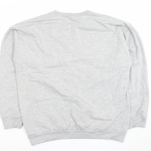 Nasty Gal Women Grey XL Pullover Sweatshirt Cotton Blend Crew Neck