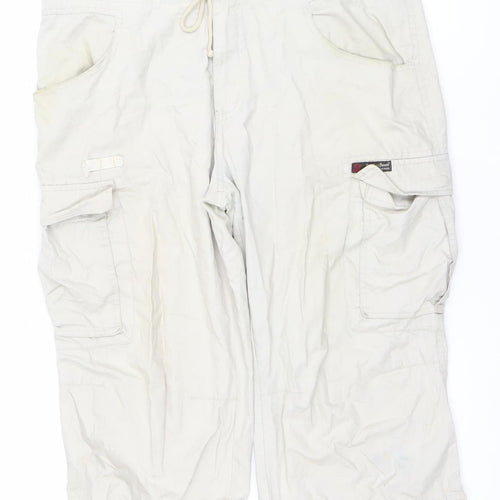 Smith and Jones Men's Beige Cargo Shorts Size 34 Cotton Drawstring