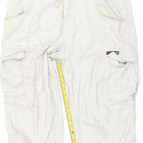 Smith and Jones Men's Beige Cargo Shorts Size 34 Cotton Drawstring
