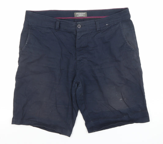 Primark Men's Blue Chino Shorts Size L 36in Regular Fit